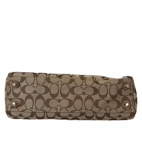 Coach Hampton Signature C Brown Jacquard Braided Carryall Satchel F13065 EUC - Picture 5 of 8